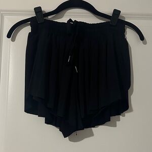 Gianni Bini Black Elastic Waist Shorts with GB Logo